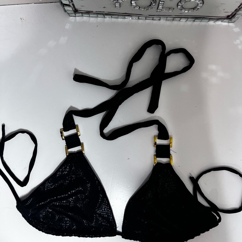 Classic Black Triangle Bikini with Adjustable Straps